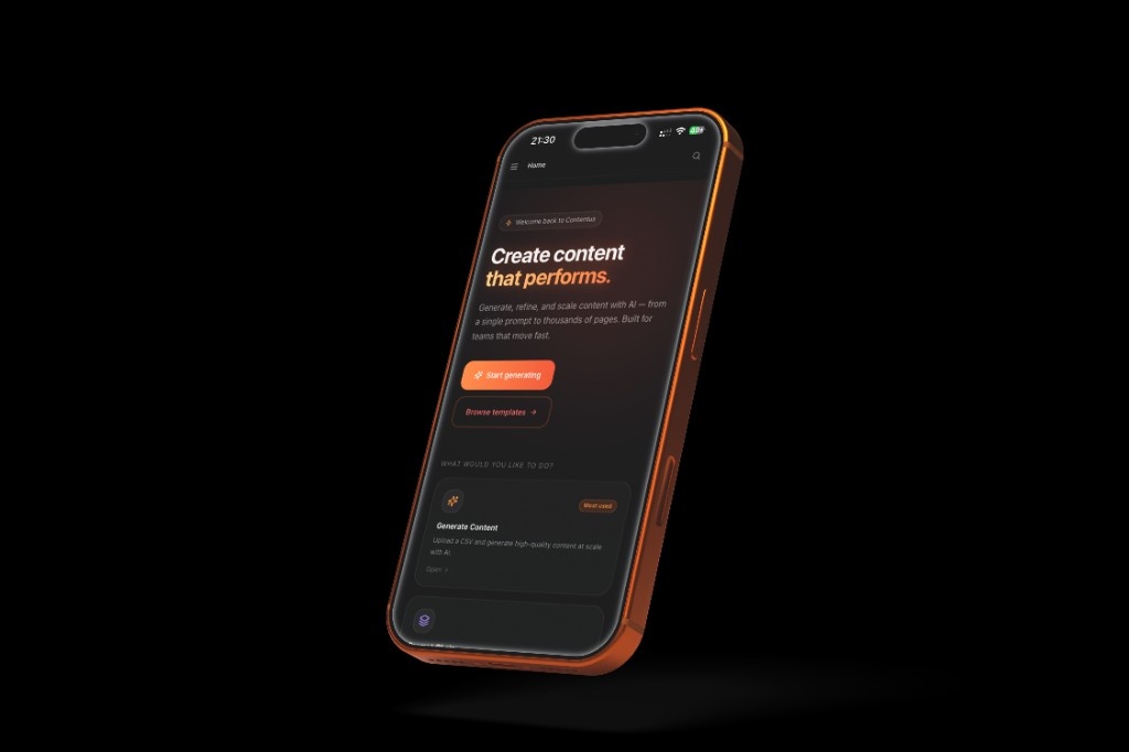 Contentus.ai mobile dashboard preview